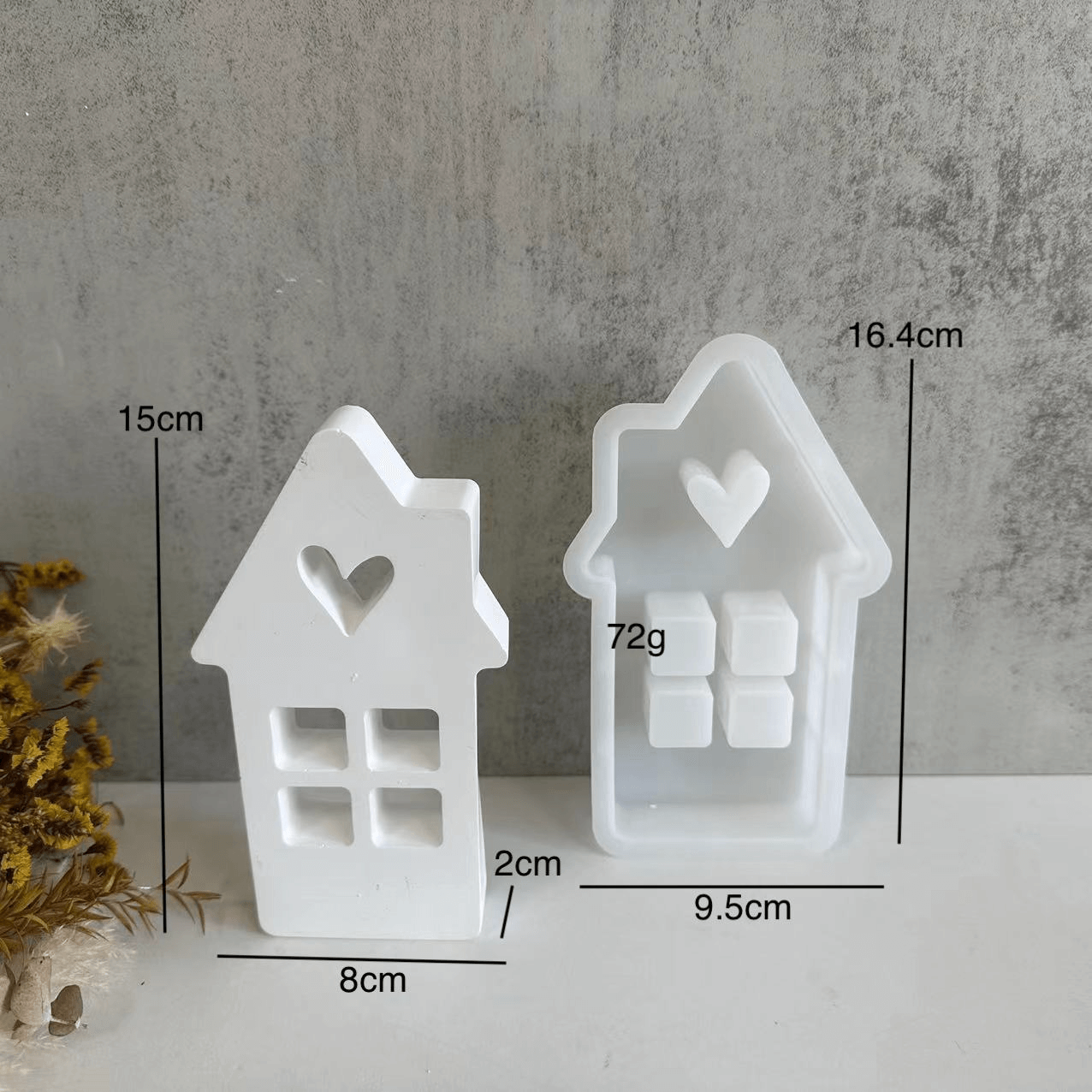 Haus mit Herz Silikonform für Beton