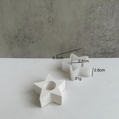 Kerzenhalter Set Stern Herz Silikonform für Beton