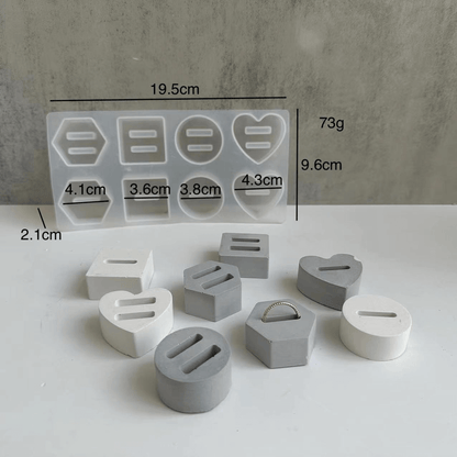 8 in 1 Ringhalter Silikonform für Beton